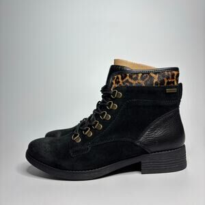 Comfortiva Tomeo Waterproof Suede Combat Boots in Black